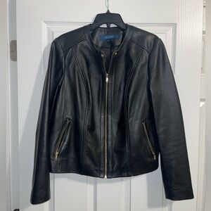Cole Haan Women's Leather Collarless Jacket
